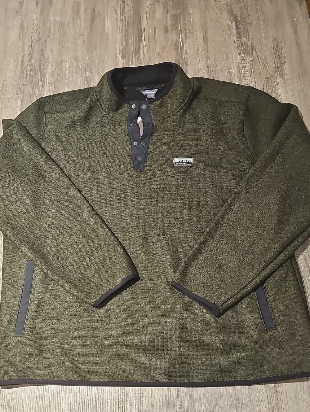 Eddie Bauer Olive Green Pullover Fleece